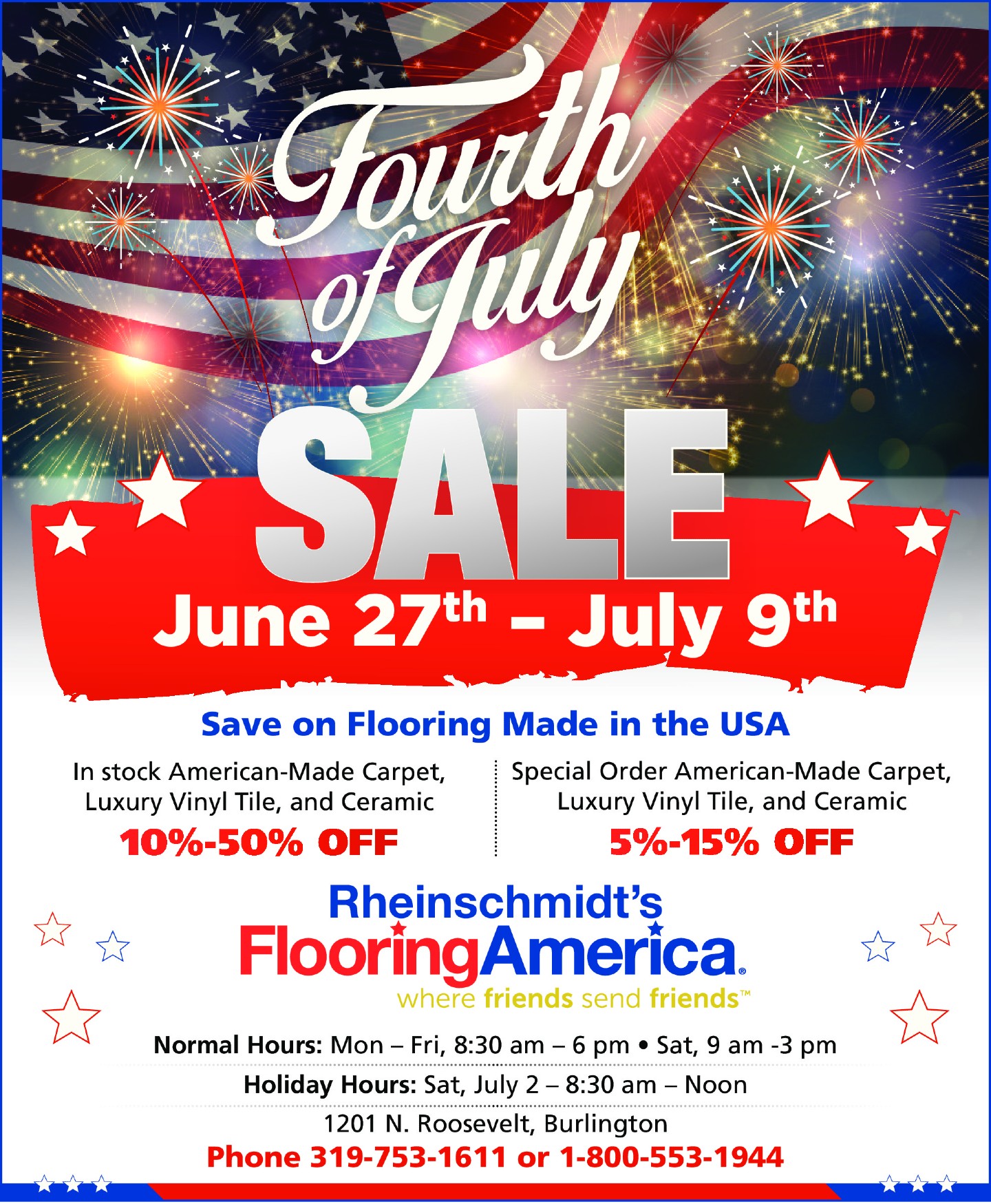 Rheinschmidt's Flooring America Fourth of July Sale